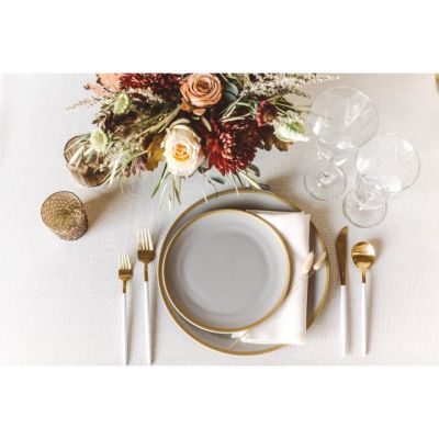 Image two of Fina Brushed Gold & White Flatware